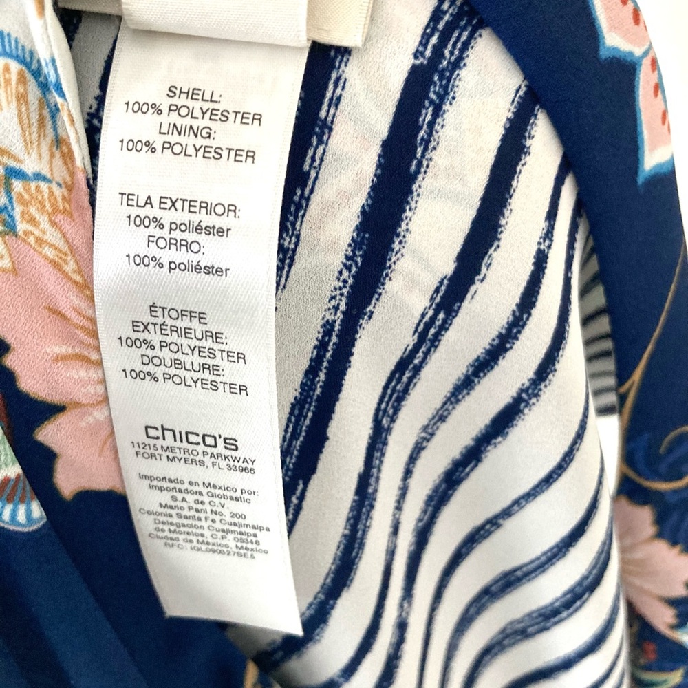 Chico's Reversible Sleeveless Tank – Navy Floral & Nautical Stripe Size L - Picture 13 of 13